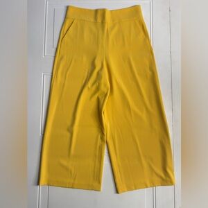 Alice + Olivia Women Sz 10 Donald Yellow Wide Leg High Rise Trousers Pants Crop